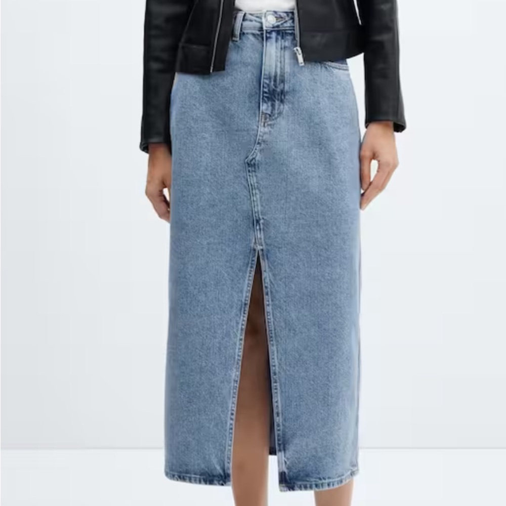 MANGO: MIDI Denim Skirt